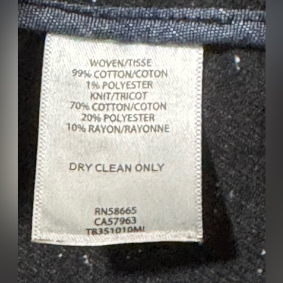 Treasure & Bond Wom M Charcoal Heathered Grey Textured Cotton Blazer Relaxed Fit - Picture 5 of 12